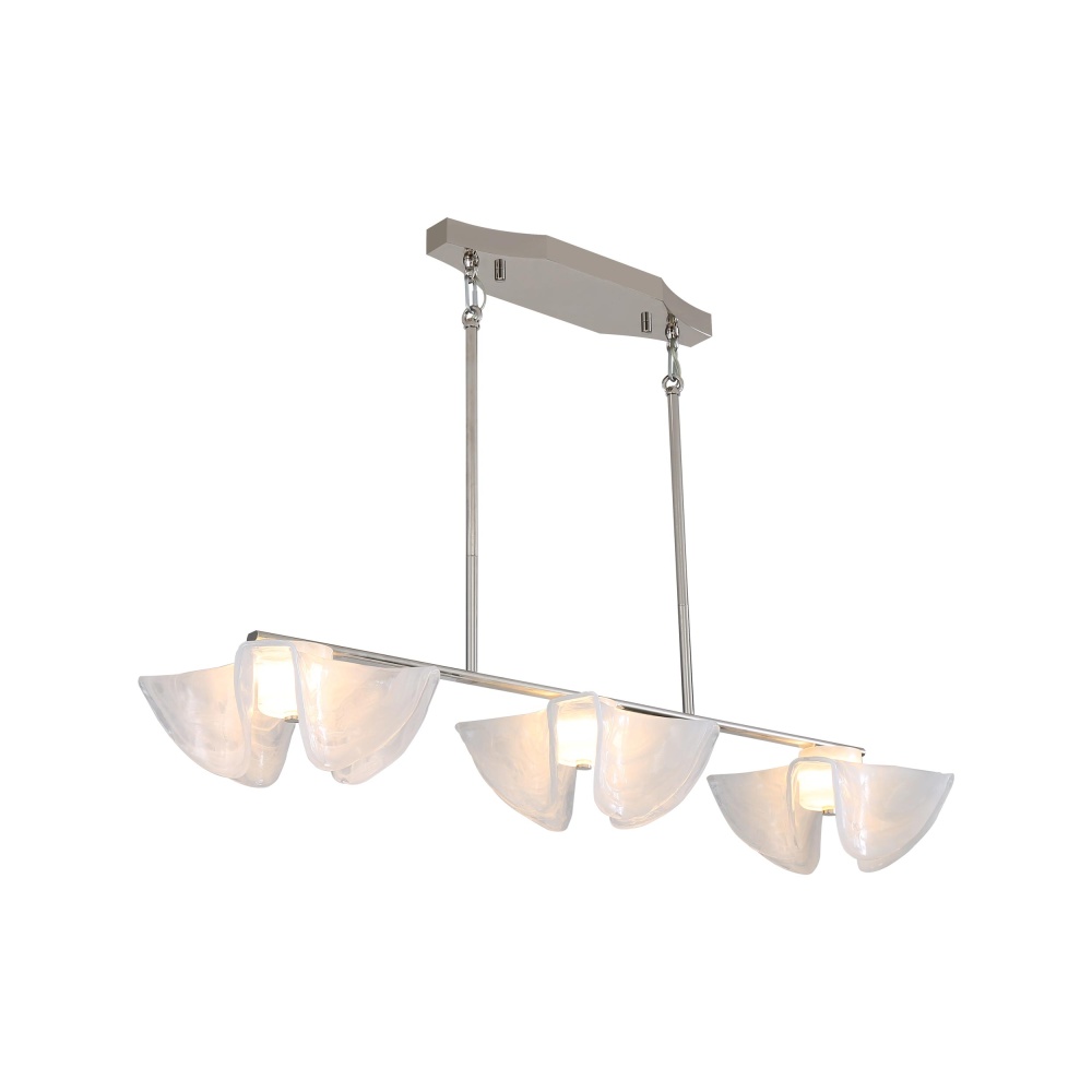 Golden Lighting Glacier Integrated LED Island Light in Polished Nickel